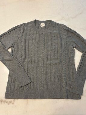 a new day Gray Cable Knit Crewneck Sweater